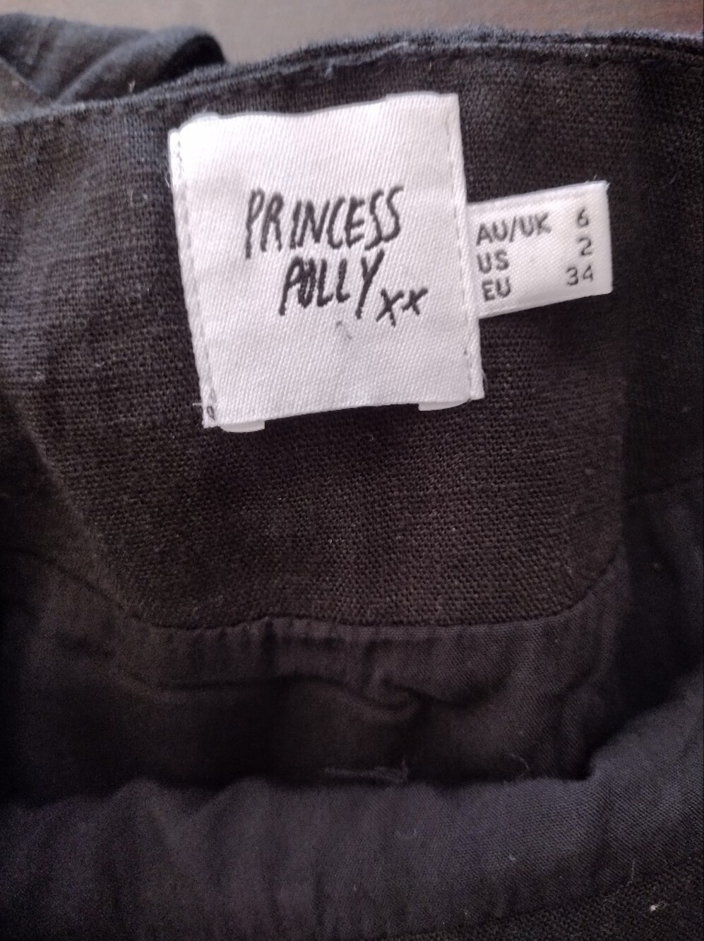 Princess Polly Black Ruffle Wrap Mini Skirt Asymmetrical Flowy Western Boho - Picture 7 of 7
